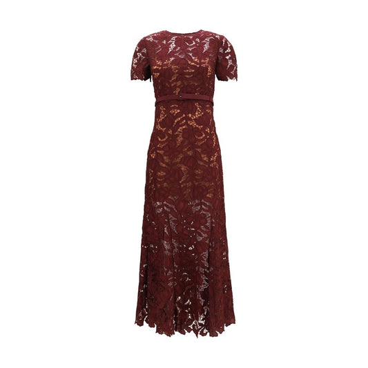 Self-Portrait Bordeaux Polyester Cocktail Dress Self-Portrait