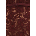 Self-Portrait Bordeaux Polyester Cocktail Dress