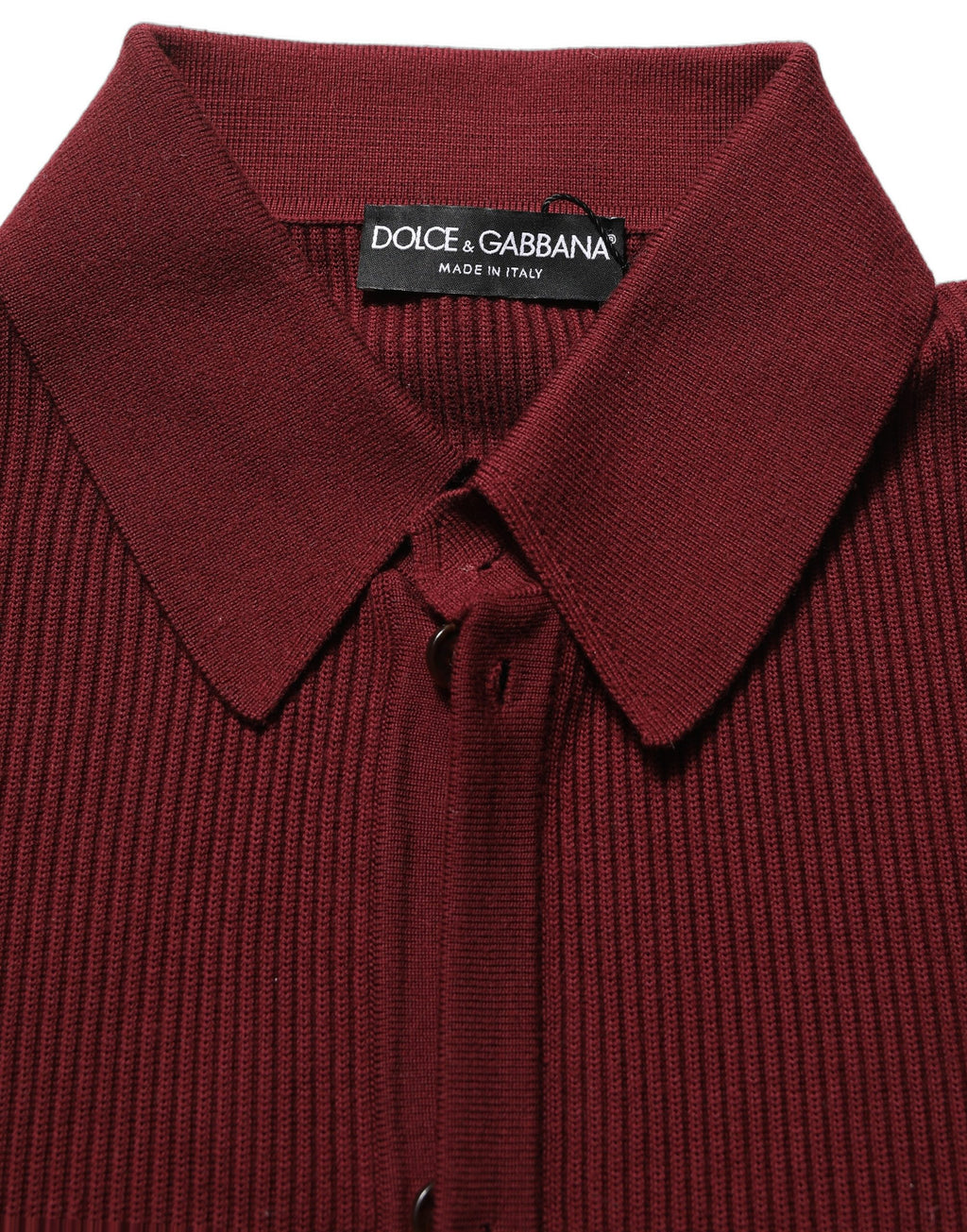 Dolce & Gabbana Burgundy Wool Button Down Cardigan Sweater Dolce & Gabbana