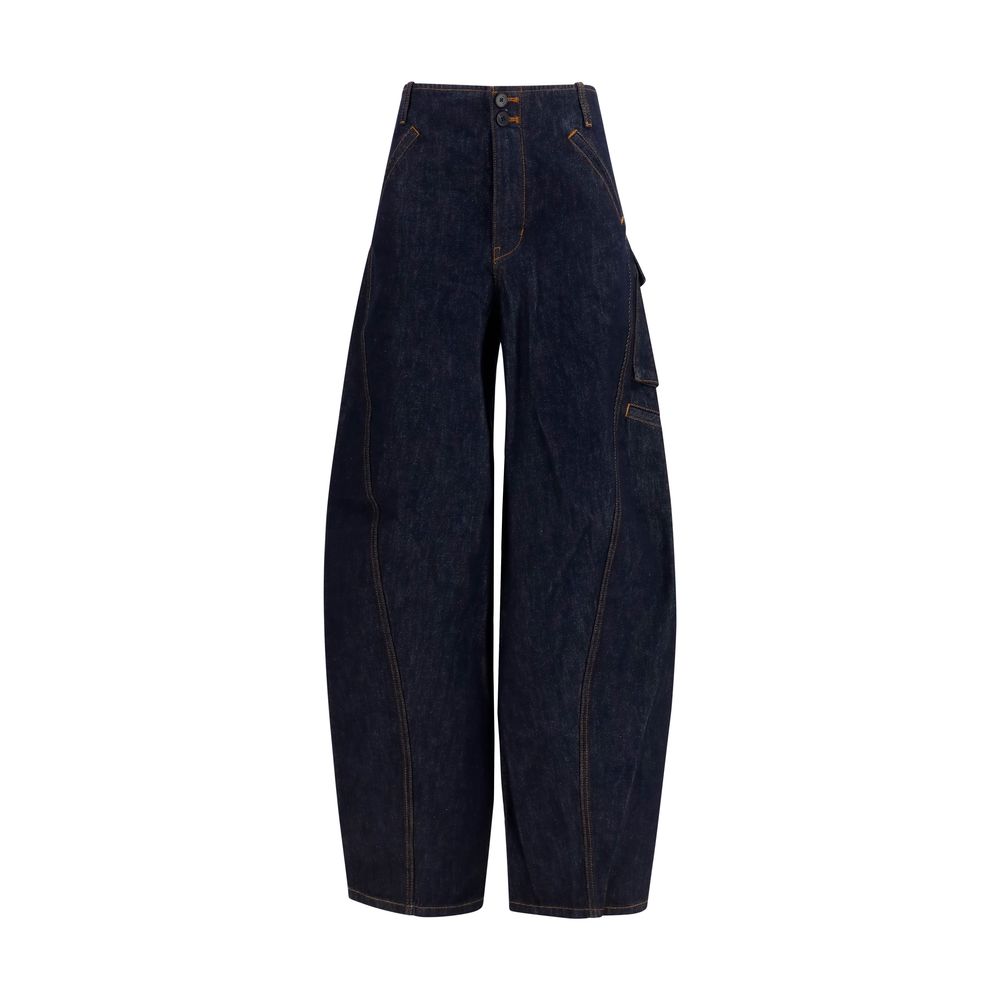 Self-Portrait Blue Cotton Cargo Pants Self-Portrait