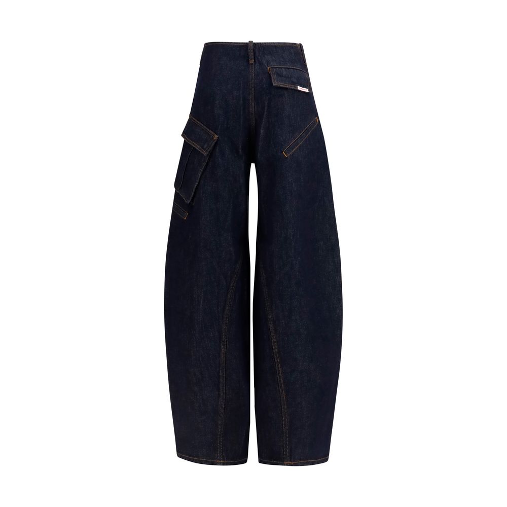 Self-Portrait Blue Cotton Cargo Pants Self-Portrait
