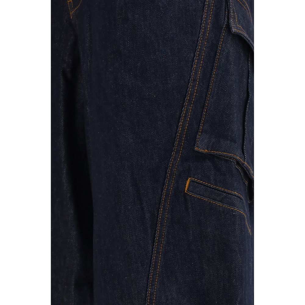 Self-Portrait Blue Cotton Cargo Pants Self-Portrait