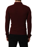 Dolce & Gabbana Burgundy Wool Button Down Cardigan Sweater Dolce & Gabbana