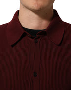 Dolce & Gabbana Burgundy Wool Button Down Cardigan Sweater Dolce & Gabbana
