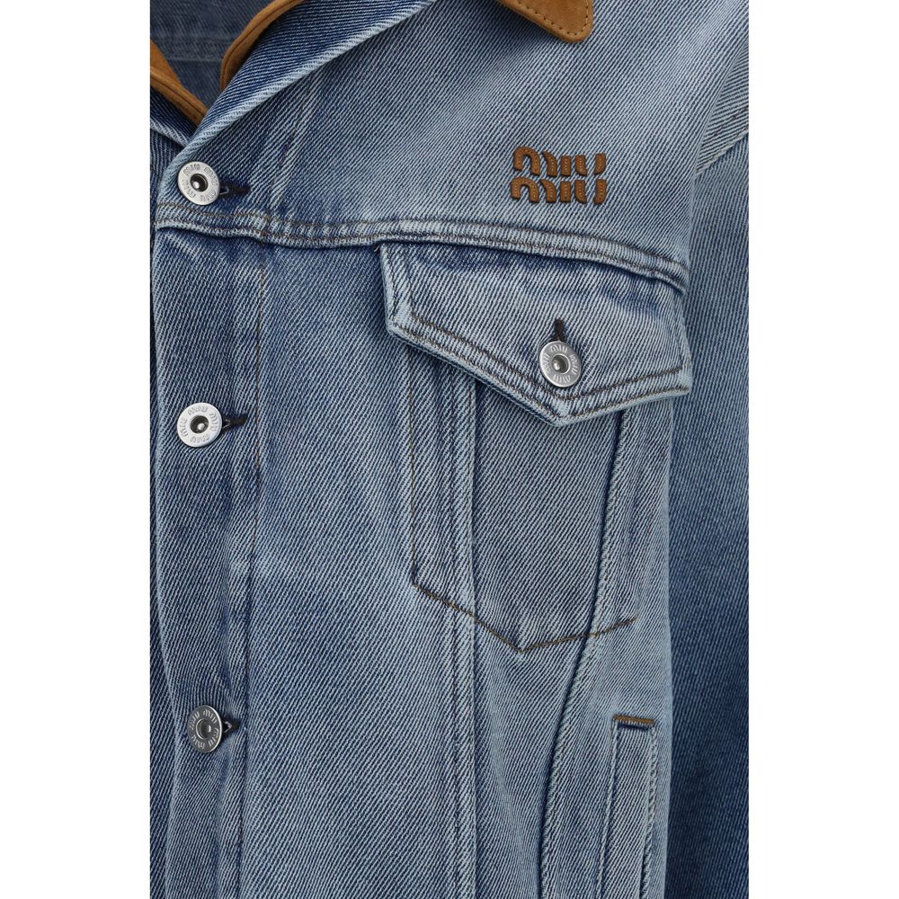 Miu Miu Blue Cotton Denim Jacket Miu Miu