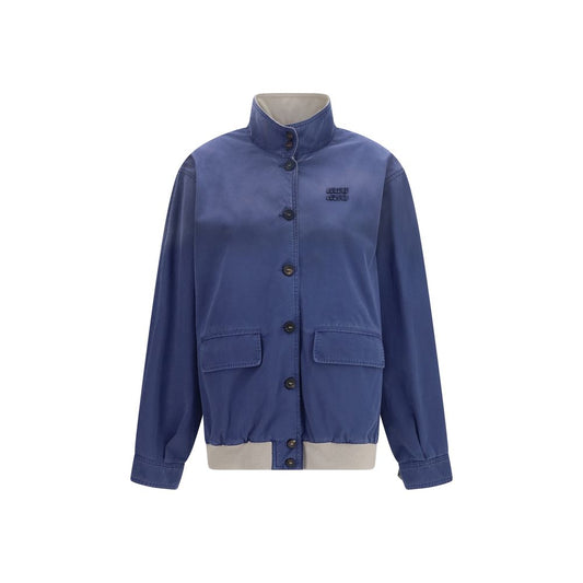 Miu Miu Blue Cotton Bomber Miu Miu