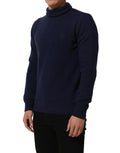 Dolce & Gabbana Blue Wool Knit Turtleneck Pullover Sweater Dolce & Gabbana