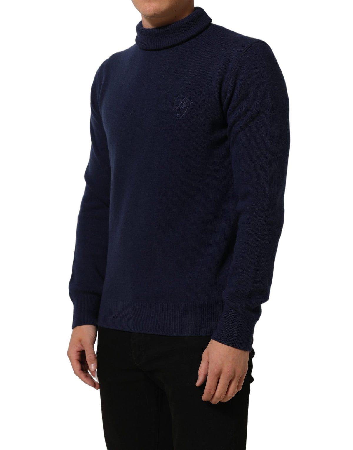Dolce & Gabbana Blue Wool Knit Turtleneck Pullover Sweater Dolce & Gabbana