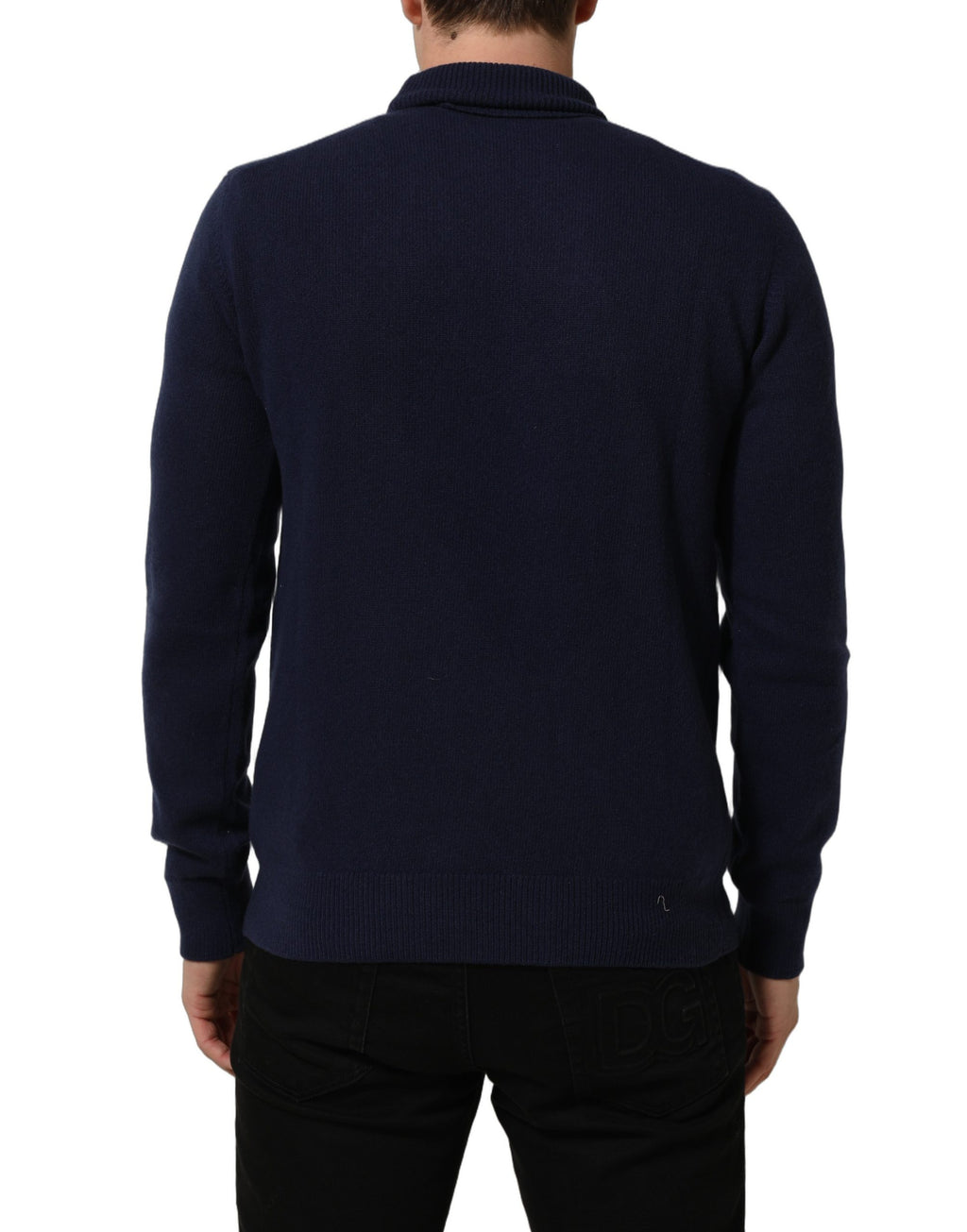 Dolce & Gabbana Blue Wool Knit Turtleneck Pullover Sweater Dolce & Gabbana