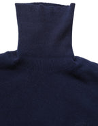 Dolce & Gabbana Blue Wool Knit Turtleneck Pullover Sweater Dolce & Gabbana