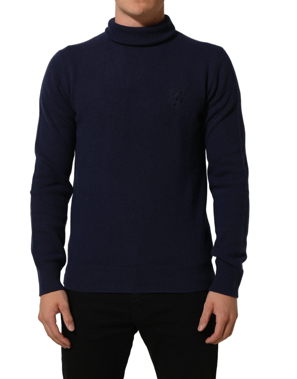 Dolce & Gabbana Blue Wool Knit Turtleneck Pullover Sweater Dolce & Gabbana