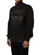 Dolce & Gabbana Brown Logo Print Full Zip Sweatshirt Sweater Dolce & Gabbana