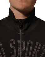 Dolce & Gabbana Brown Logo Print Full Zip Sweatshirt Sweater Dolce & Gabbana