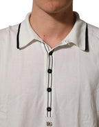 Dolce & Gabbana Black Leaf Print Silk Men Crew Neck T-shirt Dolce & Gabbana