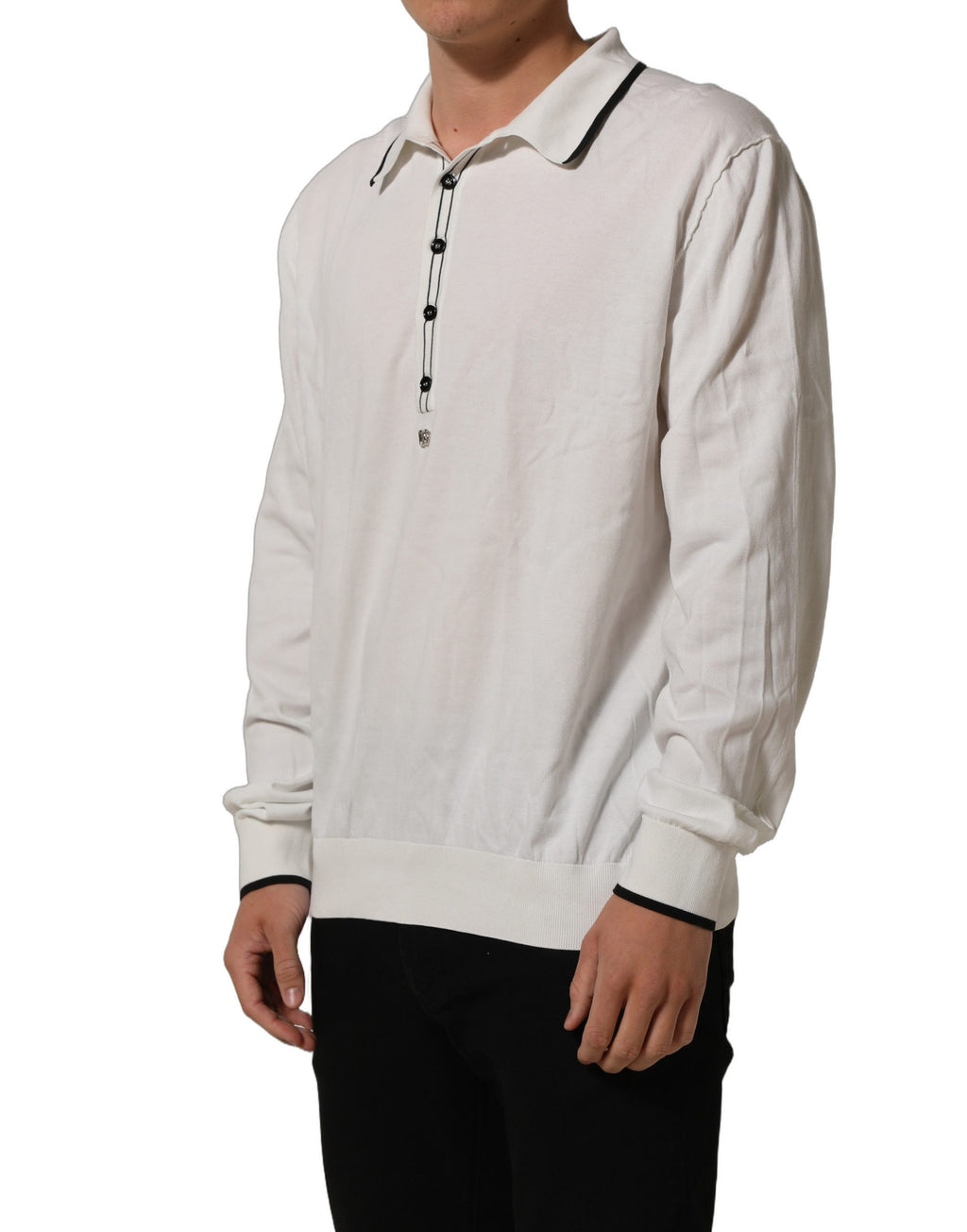 Dolce & Gabbana Black Leaf Print Silk Men Crew Neck T-shirt Dolce & Gabbana