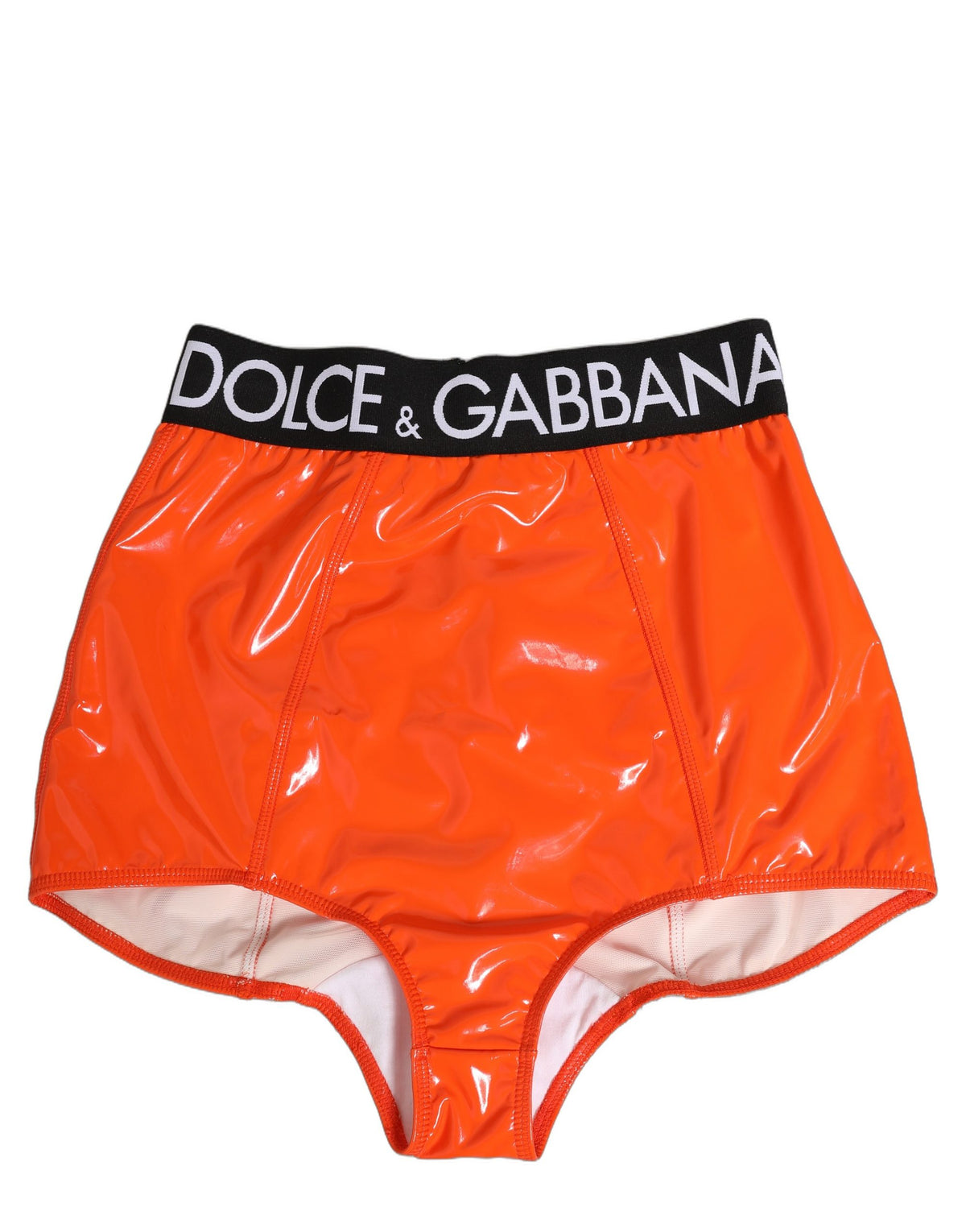 Dolce & Gabbana Orange Polyester Logo High Waist Girdle Underwear Dolce & Gabbana