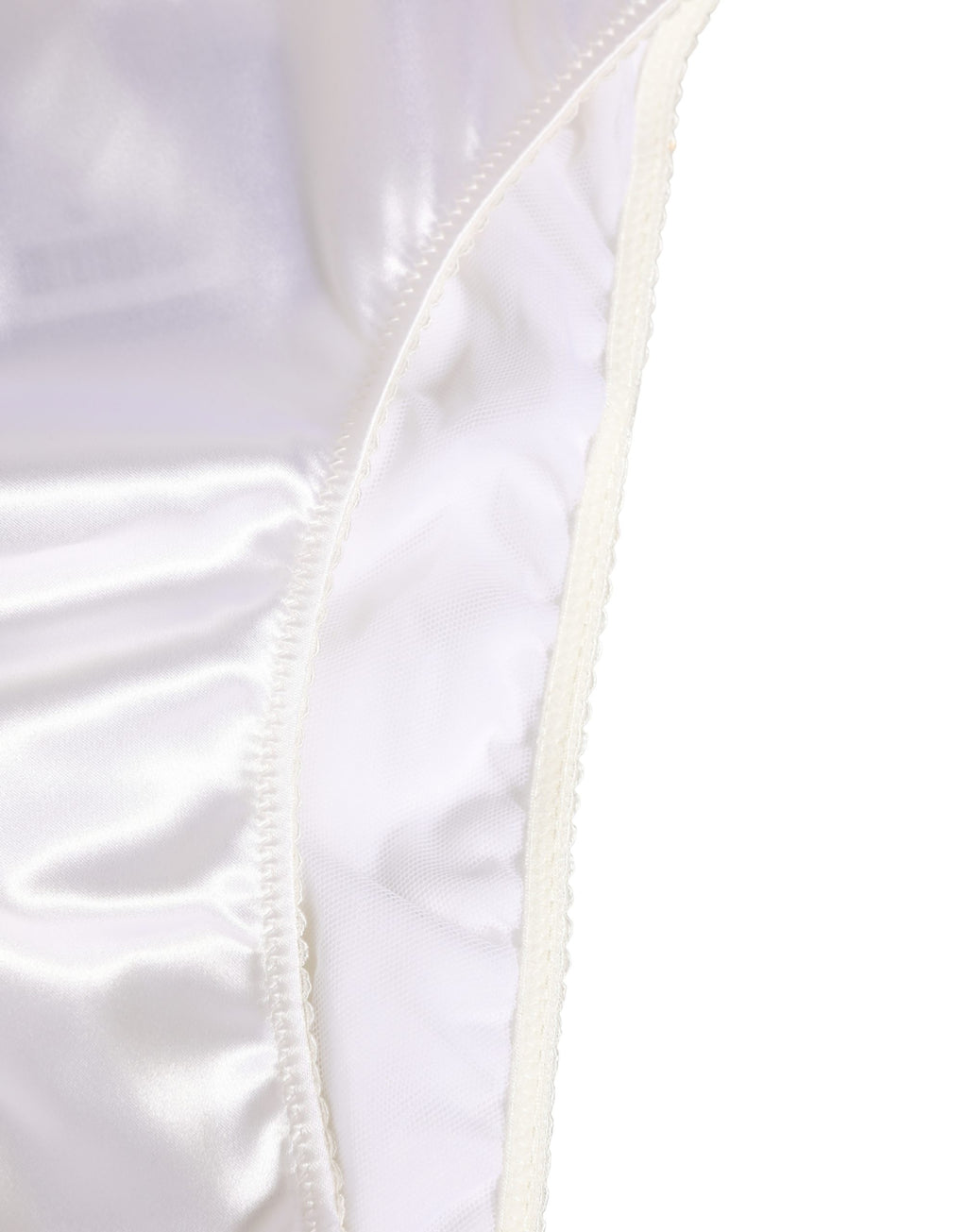 Dolce & Gabbana White Satin High-Waist Brief Logo Women Underwear Dolce & Gabbana