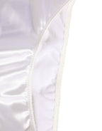 Dolce & Gabbana White Satin High-Waist Brief Logo Women Underwear Dolce & Gabbana