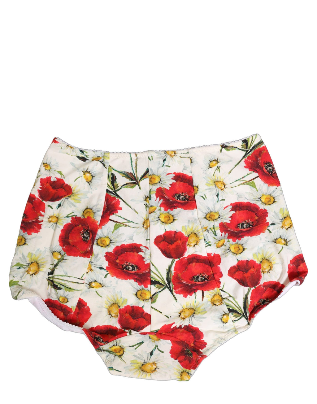 Dolce & Gabbana White Nylon Floral High Waisted Girdle Underwear Dolce & Gabbana