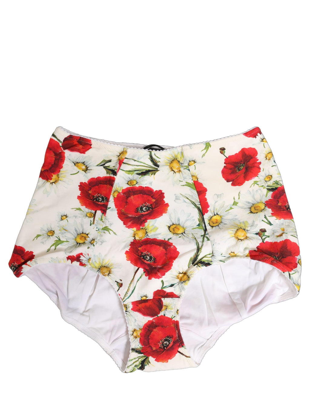 Dolce & Gabbana White Nylon Floral High Waisted Girdle Underwear Dolce & Gabbana