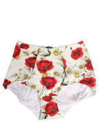 Dolce & Gabbana White Nylon Floral High Waisted Girdle Underwear Dolce & Gabbana