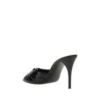 Saint Laurent Black Lamb Ovis Aries Stiletto Heel Sandals