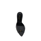Saint Laurent Black Lamb Ovis Aries Stiletto Heel Sandals