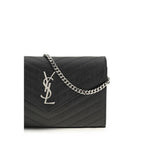 Saint Laurent Bos Taurus wallet made of black calf leather featuring sleek design and refined craftsmanship.