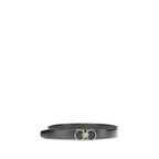 Ferragamo blue calf leather Bos Taurus regular belt with silver buckle, stylish men's accessory.