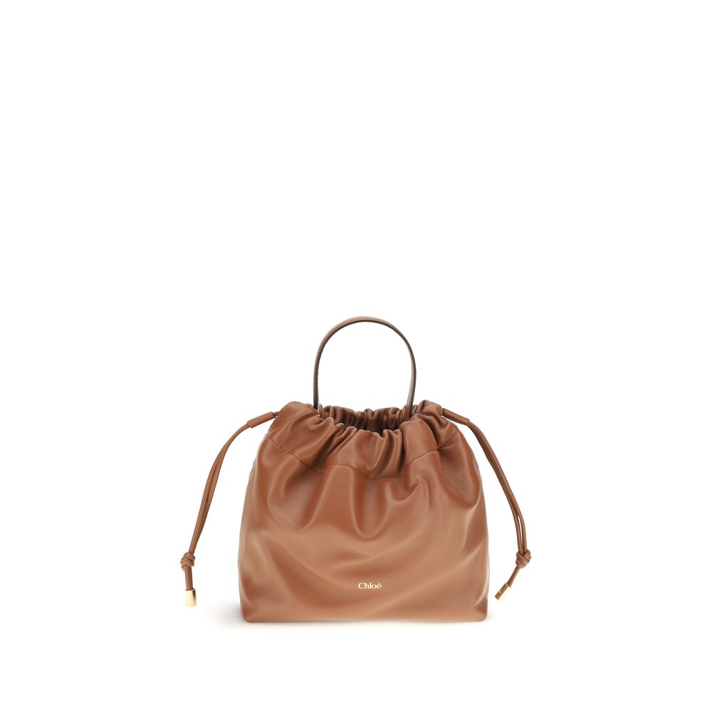 Chloé brown lamb leather Ovis Aries shoulder bag with shoulder strap and minimalist design.