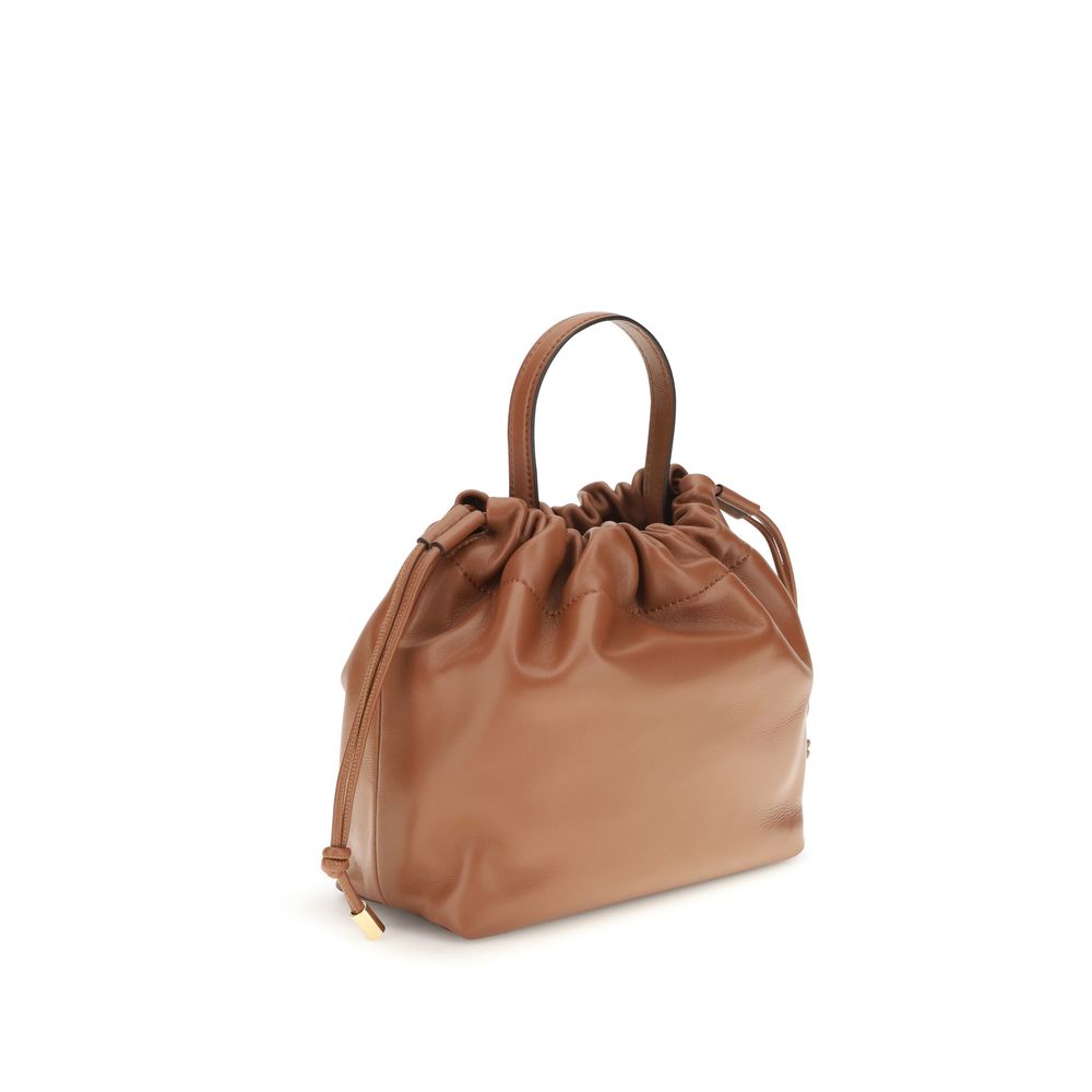 Chloé brown lamb leather Ovis Aries shoulder bag with sleek design and subtle branding, featuring a spacious interior and elegant style.
