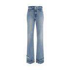 Haikure Blue Cotton Flared Jeans