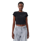 Black cotton T-shirt by Calvin Klein Jeans with classic crew neck and sleek, minimalist design.
