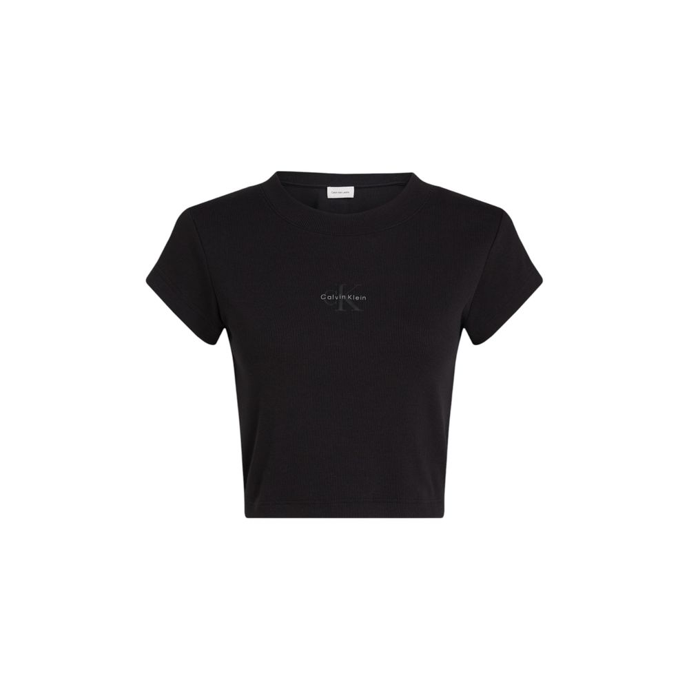Black cotton T-shirt from Calvin Klein Jeans with a classic fit and subtle logo detail.