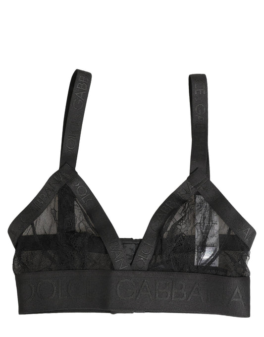 Dolce & Gabbana Black Logo Monogram Soft Cup Brassiere Underwear Dolce & Gabbana