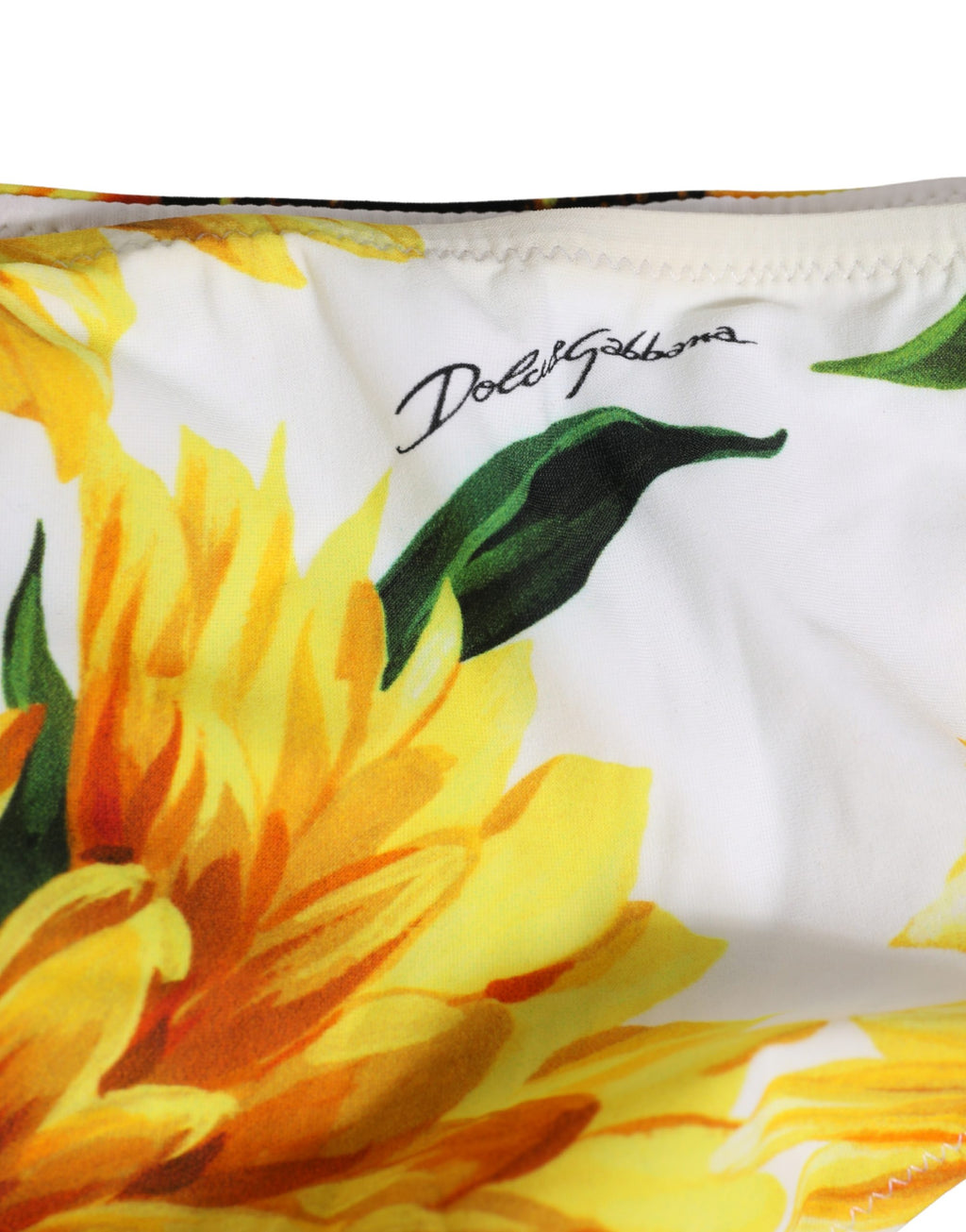 Dolce & Gabbana Yellow Nylon Sunflower Bikini Bottom Swimwear Dolce & Gabbana