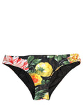 Dolce & Gabbana Black Nylon Floral Print Bikini Bottom Swimwear Dolce & Gabbana