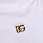 Dolce & Gabbana White Metal DG Logo Short Sleeves T-shirt Dolce & Gabbana