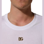Dolce & Gabbana White Metal DG Logo Short Sleeves T-shirt Dolce & Gabbana
