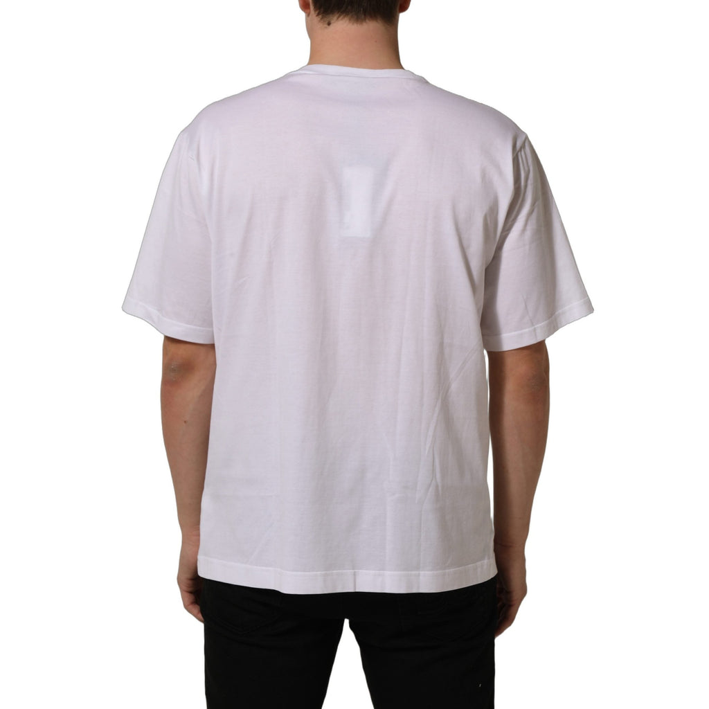 Dolce & Gabbana White Metal DG Logo Short Sleeves T-shirt Dolce & Gabbana