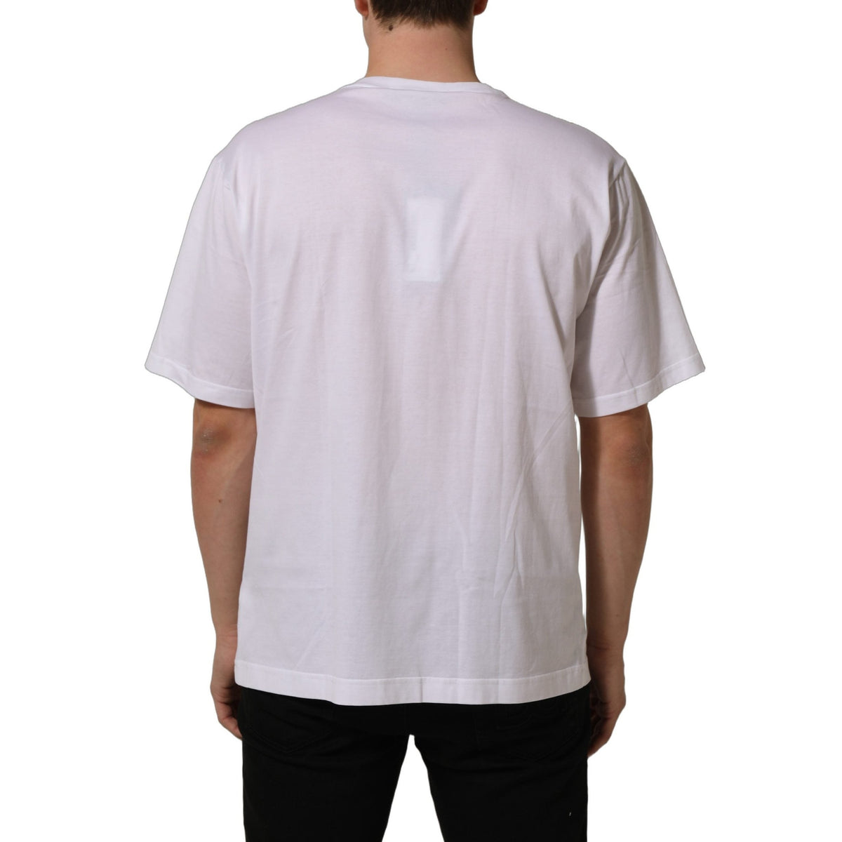 Dolce & Gabbana White Metal DG Logo Short Sleeves T-shirt Dolce & Gabbana