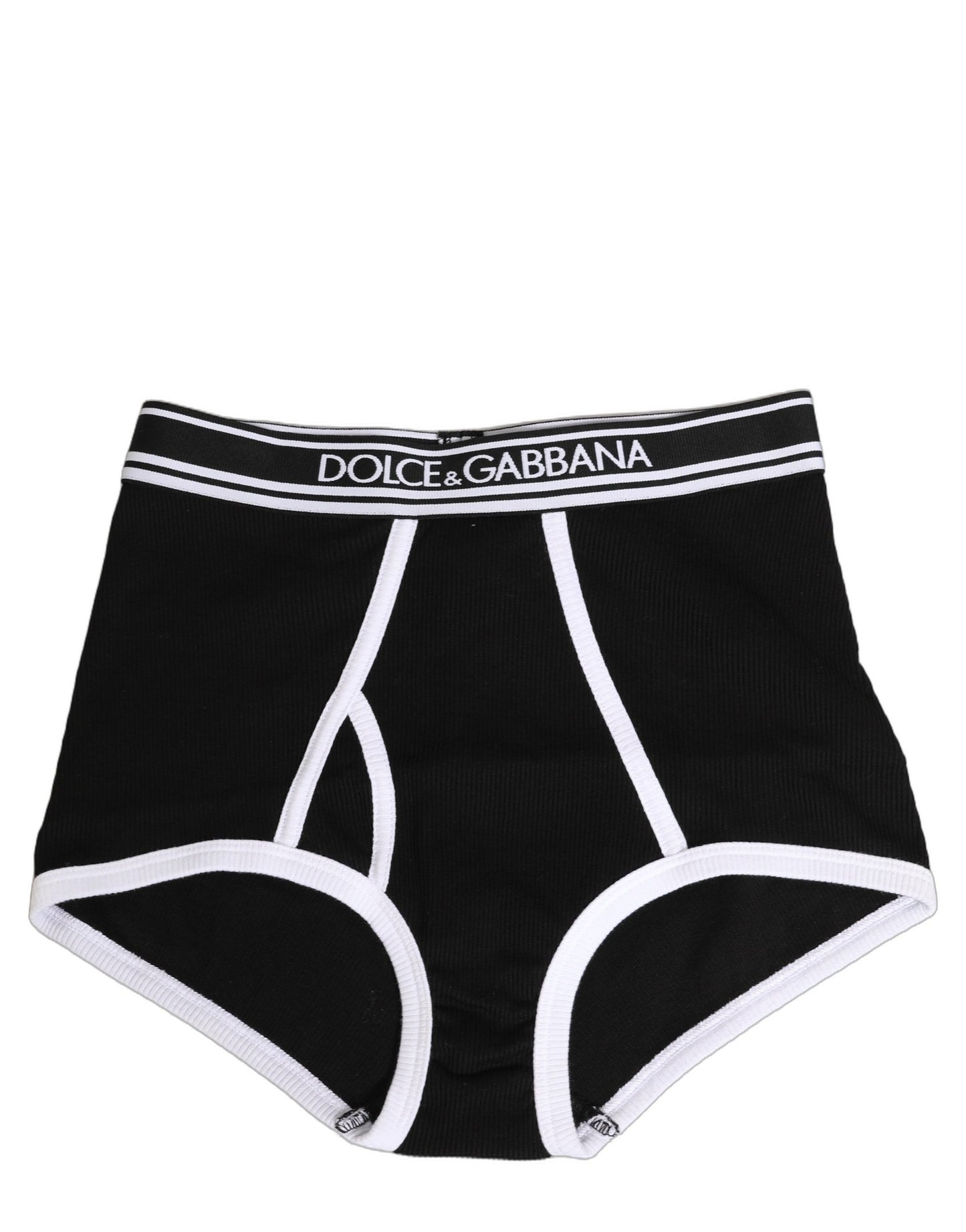 Dolce & Gabbana Black White Logo Waistband Coulotte Panty Underwear
