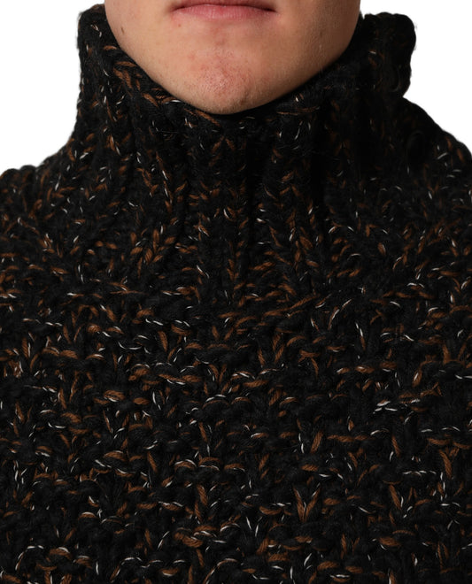 Dolce & Gabbana Brown Wool Knit Turtleneck Pullover Sweater Dolce & Gabbana
