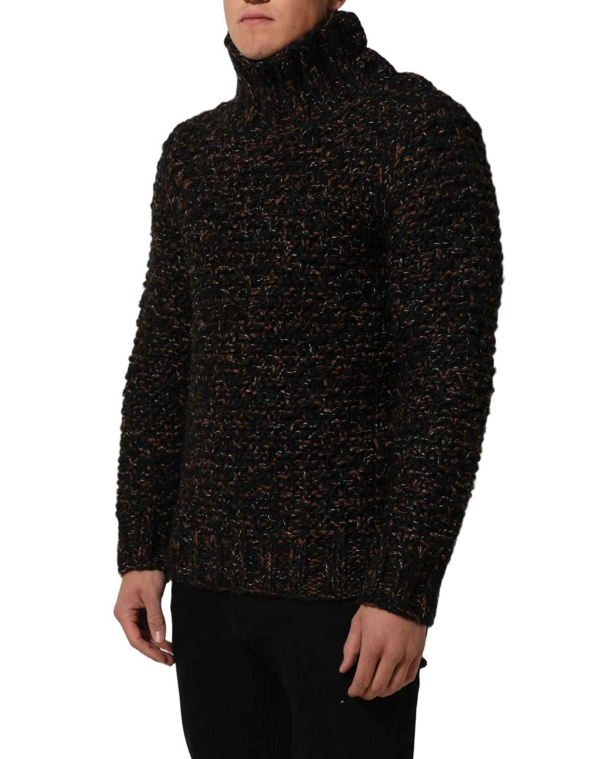 Dolce & Gabbana Brown Wool Knit Turtleneck Pullover Sweater Dolce & Gabbana