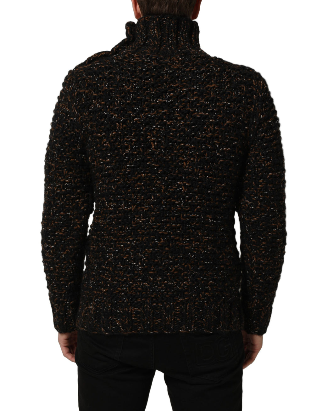 Dolce & Gabbana Brown Wool Knit Turtleneck Pullover Sweater Dolce & Gabbana