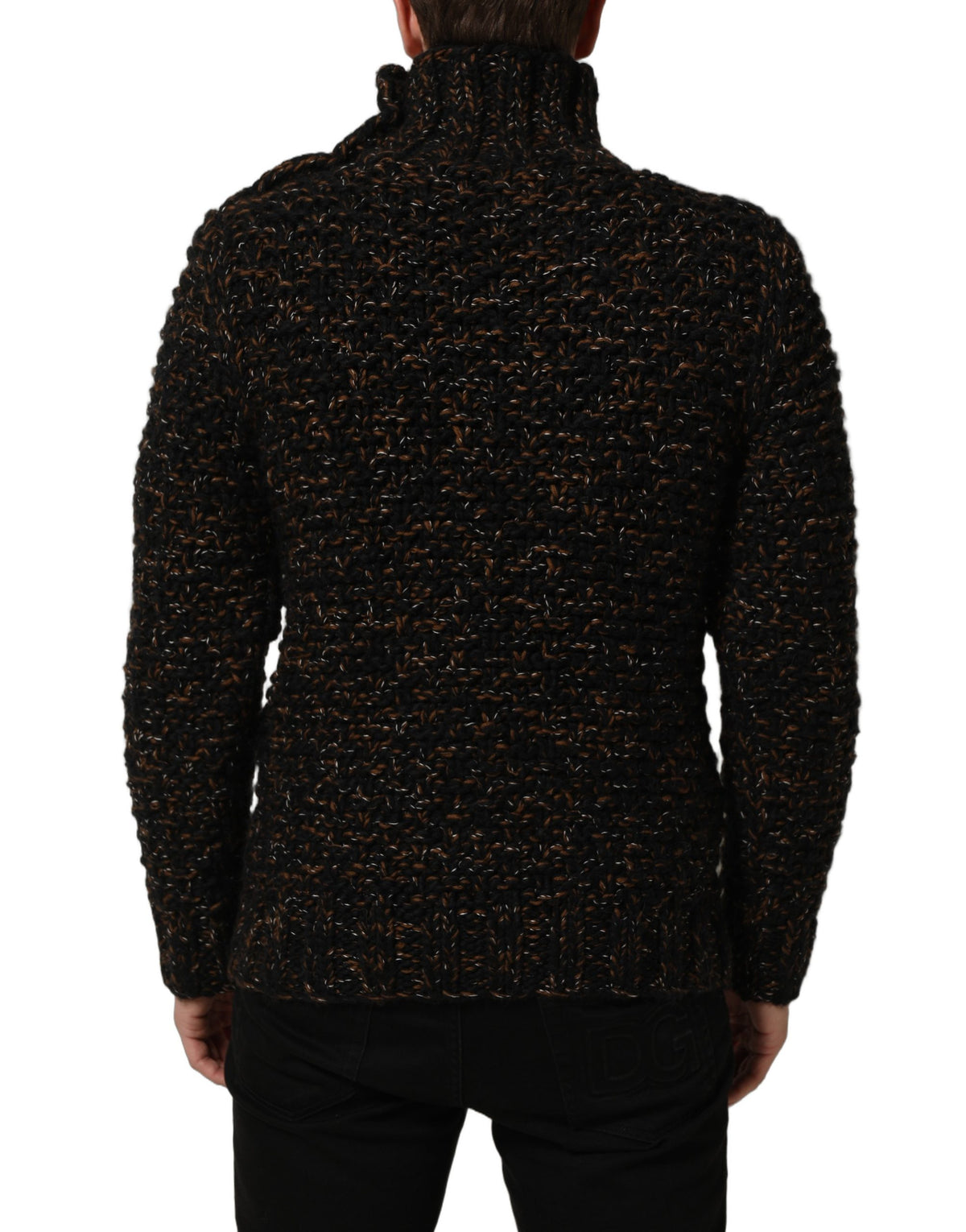 Dolce & Gabbana Brown Wool Knit Turtleneck Pullover Sweater Dolce & Gabbana