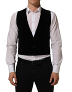 Dolce & Gabbana Black Wool Blend Waistcoat Formal Dress Vest Dolce & Gabbana