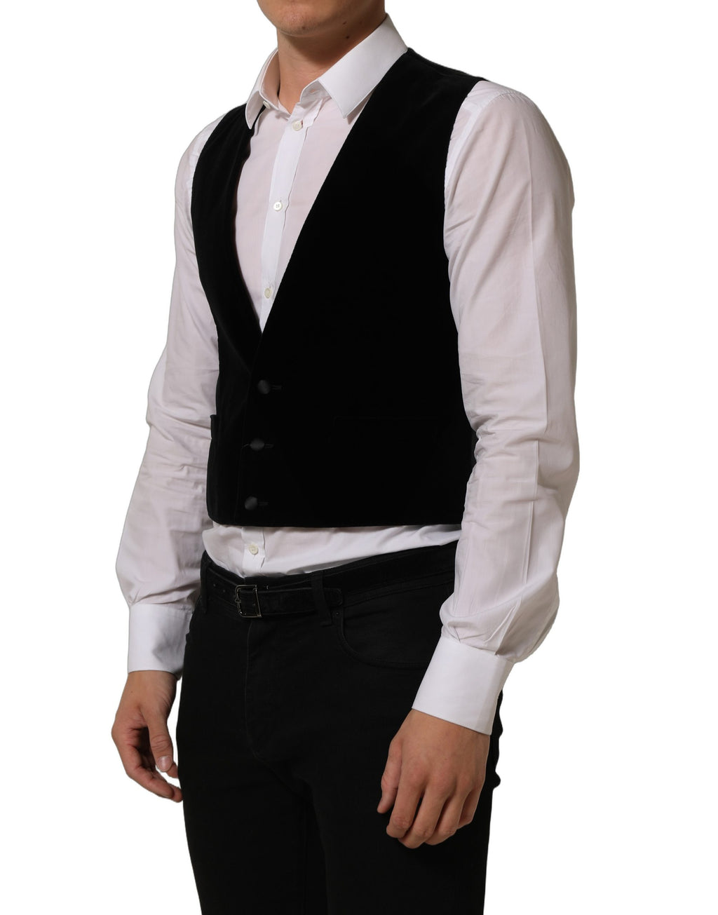 Dolce & Gabbana Black Wool Blend Waistcoat Formal Dress Vest Dolce & Gabbana