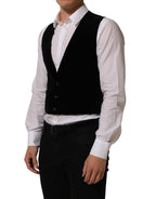Dolce & Gabbana Black Wool Blend Waistcoat Formal Dress Vest Dolce & Gabbana