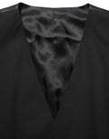 Dolce & Gabbana Black Wool Stretch Waistcoat Formal Vest Dolce & Gabbana